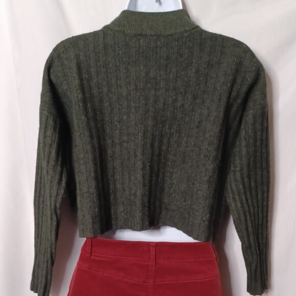 Madewell Levi Rib Mockneck Wool Blend Pullover Sweater. L - Picture 9 of 10